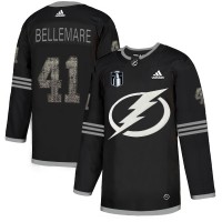 Adidas Tampa Bay Lightning #41 Pierre-Edouard Bellemare Black 2022 Stanley Cup Final Patch Authentic Classic Stitched NHL Jersey