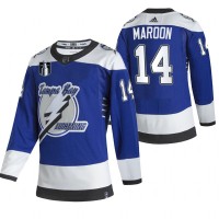 Tampa Bay Tampa Bay Lightning #14 Patrick Maroon Blue Men's Adidas 2022 Stanley Cup Final Patch Reverse Retro Alternate NHL Jersey