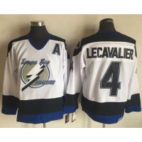 Tampa Bay Lightning #4 Vincent Lecavalier White CCM Throwback Stitched NHL Jersey