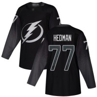 Adidas Tampa Bay Lightning #77 Victor Hedman Black Alternate Authentic Stitched NHL Jersey