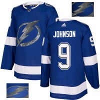 Adidas Tampa Bay Lightning #9 Tyler Johnson Blue Home Authentic Fashion Gold Stitched NHL Jersey