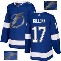 Adidas Tampa Bay Lightning #17 Alex Killorn Blue Home Authentic Fashion Gold Stitched NHL Jersey