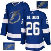 Adidas Tampa Bay Lightning #26 Martin St. Louis Blue Home Authentic Fashion Gold Stitched NHL Jersey