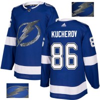 Adidas Tampa Bay Lightning #86 Nikita Kucherov Blue Home Authentic Fashion Gold Stitched NHL Jersey