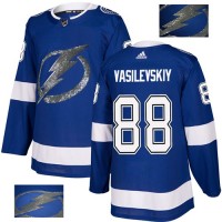 Adidas Tampa Bay Lightning #88 Andrei Vasilevskiy Blue Home Authentic Fashion Gold Stitched NHL Jersey