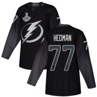 Adidas Tampa Bay Lightning #77 Victor Hedman Black Alternate Authentic 2020 Stanley Cup Champions Stitched NHL Jersey