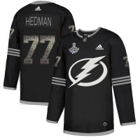 Adidas Tampa Bay Lightning #77 Victor Hedman Black Authentic Classic 2020 Stanley Cup Champions Stitched NHL Jersey