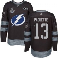 Adidas Tampa Bay Lightning #13 Cedric Paquette Black 1917-2017 100th Anniversary 2020 Stanley Cup Champions Stitched NHL Jersey