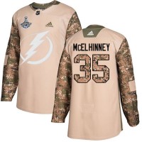 Adidas Tampa Bay Lightning #35 Curtis McElhinney Camo Authentic 2017 Veterans Day 2020 Stanley Cup Champions Stitched NHL Jersey