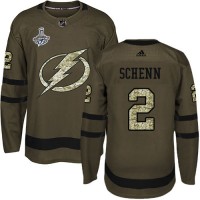 Adidas Tampa Bay Lightning #2 Luke Schenn Green Salute to Service 2020 Stanley Cup Champions Stitched NHL Jersey