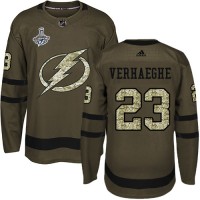 Adidas Tampa Bay Lightning #23 Carter Verhaeghe Green Salute to Service 2020 Stanley Cup Champions Stitched NHL Jersey