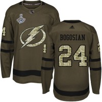 Adidas Tampa Bay Lightning #24 Zach Bogosian Green Salute to Service 2020 Stanley Cup Champions Stitched NHL Jersey