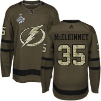 Adidas Tampa Bay Lightning #35 Curtis McElhinney Green Salute to Service 2020 Stanley Cup Champions Stitched NHL Jersey
