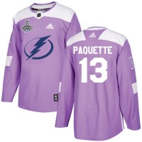 Adidas Tampa Bay Lightning #13 Cedric Paquette Purple Authentic Fights Cancer 2020 Stanley Cup Champions Stitched NHL Jersey