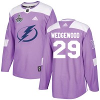 Adidas Tampa Bay Lightning #29 Scott Wedgewood Purple Authentic Fights Cancer 2020 Stanley Cup Champions Stitched NHL Jersey