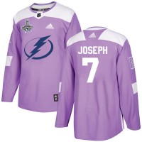 Adidas Tampa Bay Lightning #7 Mathieu Joseph Purple Authentic Fights Cancer 2020 Stanley Cup Champions Stitched NHL Jersey