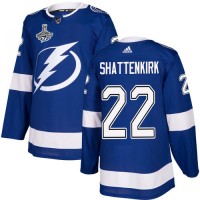 Adidas Tampa Bay Lightning #22 Kevin Shattenkirk Blue Home Authentic 2020 Stanley Cup Champions Stitched NHL Jersey