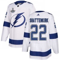 Adidas Tampa Bay Lightning #22 Kevin Shattenkirk White Road Authentic 2020 Stanley Cup Champions Stitched NHL Jersey
