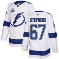 Adidas Tampa Bay Lightning #67 Mitchell Stephens White Road Authentic 2020 Stanley Cup Champions Stitched NHL Jersey