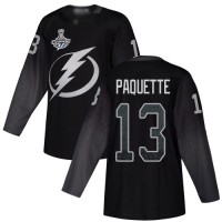 Adidas Tampa Bay Lightning #13 Cedric Paquette Black Alternate Authentic 2020 Stanley Cup Champions Stitched NHL Jersey
