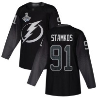 Adidas Tampa Bay Lightning #91 Steven Stamkos Black Alternate Authentic 2020 Stanley Cup Champions Stitched NHL Jersey