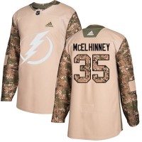 Adidas Tampa Bay Lightning #35 Curtis McElhinney Camo Authentic 2017 Veterans Day Stitched NHL Jersey