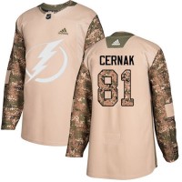 Adidas Tampa Bay Lightning #81 Erik Cernak Camo Authentic 2017 Veterans Day Stitched NHL Jersey