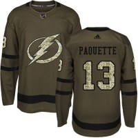 Adidas Tampa Bay Lightning #13 Cedric Paquette Green Salute to Service Stitched NHL Jersey