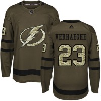 Adidas Tampa Bay Lightning #23 Carter Verhaeghe Green Salute to Service Stitched NHL Jersey