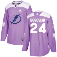 Adidas Tampa Bay Lightning #24 Zach Bogosian Purple Authentic Fights Cancer Stitched NHL Jersey