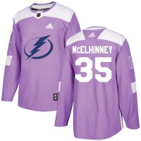 Adidas Tampa Bay Lightning #35 Curtis McElhinney Purple Authentic Fights Cancer Stitched NHL Jersey