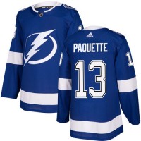 Adidas Tampa Bay Lightning #13 Cedric Paquette Blue Home Authentic Stitched NHL Jersey