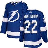 Adidas Tampa Bay Lightning #22 Kevin Shattenkirk Blue Home Authentic Stitched NHL Jersey