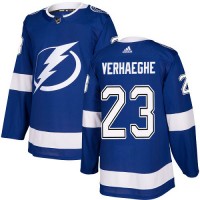 Adidas Tampa Bay Lightning #23 Carter Verhaeghe Blue Home Authentic Stitched NHL Jersey