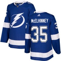 Adidas Tampa Bay Lightning #35 Curtis McElhinney Blue Home Authentic Stitched NHL Jersey