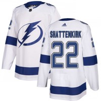 Adidas Tampa Bay Lightning #22 Kevin Shattenkirk White Road Authentic Stitched NHL Jersey