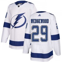Adidas Tampa Bay Lightning #29 Scott Wedgewood White Road Authentic Stitched NHL Jersey