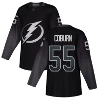 Adidas Tampa Bay Lightning #55 Braydon Coburn Black Alternate Authentic Stitched NHL Jersey