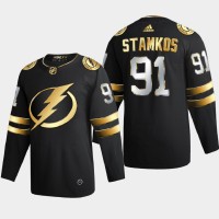 Tampa Bay Tampa Bay Lightning #91 Steve Stamkos Men's Adidas Black Golden Edition Limited Stitched NHL Jersey