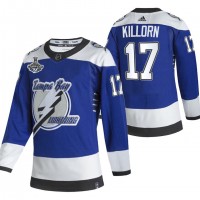Adidas Tampa Bay Lightning #17 Alex Killorn Blue Road Authentic 2021 Stanley Cup Champions Jersey