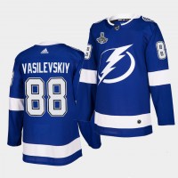 Adidas Tampa Bay Lightning #88 Andrei Vasilevskiy Blue Home Authentic 2021 Stanley Cup Champions Jersey