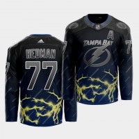 Adidas Tampa Bay Lightning #77 Victor Hedman 2021 City Concept NHL Stitched Jersey - Black