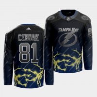 Adidas Tampa Bay Lightning #81 Erik Cernak 2021 City Concept NHL Stitched Jersey - Black