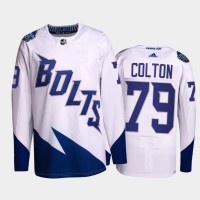 Adidas Tampa Bay Lightning #79 Ross Colton Men's 2022 Stadium Series Authentic NHL Jersey - White
