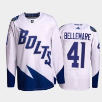 Adidas Tampa Bay Lightning #41 Pierre-Edouard Bellemare Men's 2022 Stadium Series Authentic NHL Jersey - White