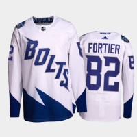 Adidas Tampa Bay Lightning #82 Gabriel Fortier Men's 2022 Stadium Series Authentic NHL Jersey - White