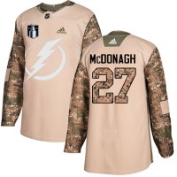 Adidas Tampa Bay Lightning #27 Ryan McDonagh Camo Authentic 2022 Stanley Cup Final Patch Veterans Day Stitched NHL Jersey