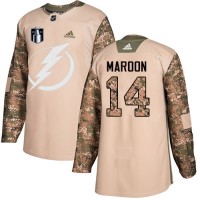 Adidas Tampa Bay Lightning #14 Pat Maroon Camo Authentic 2022 Stanley Cup Final Patch Veterans Day Stitched NHL Jersey