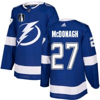 Adidas Tampa Bay Lightning #27 Ryan McDonagh Blue 2022 Stanley Cup Final Patch Home Authentic Stitched NHL Jersey
