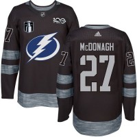 Adidas Tampa Bay Lightning #27 Ryan McDonagh Black 2022 Stanley Cup Final Patch 100th Anniversary Stitched NHL Jersey